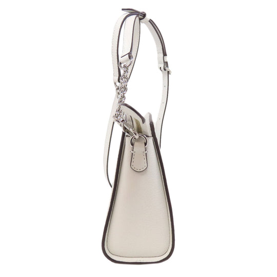 MICHAEL KORS Shoulder Bag leather white logo Women Used Authentic