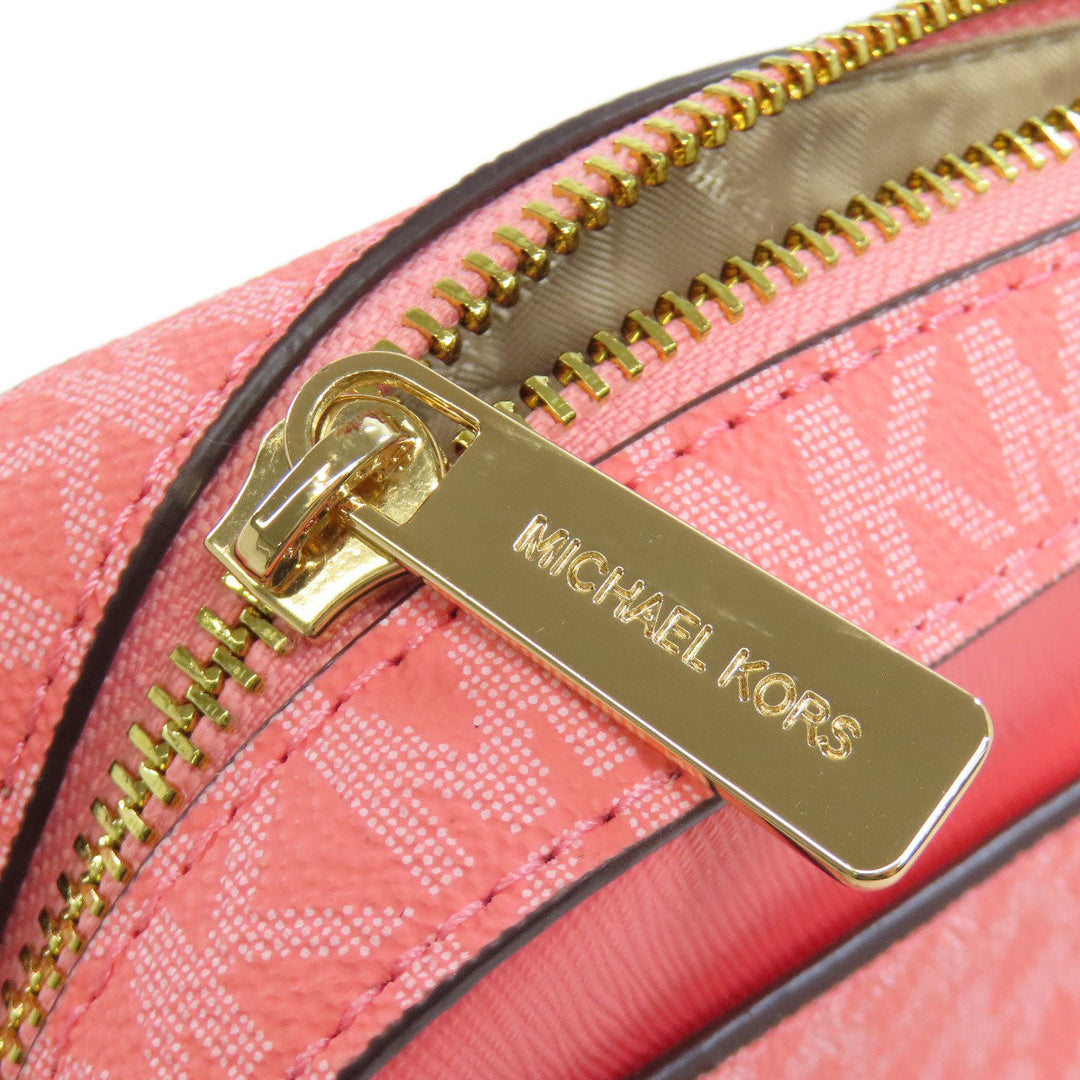 MICHAEL KORS Shoulder Bag PVC pink MK signature Women Used Authentic