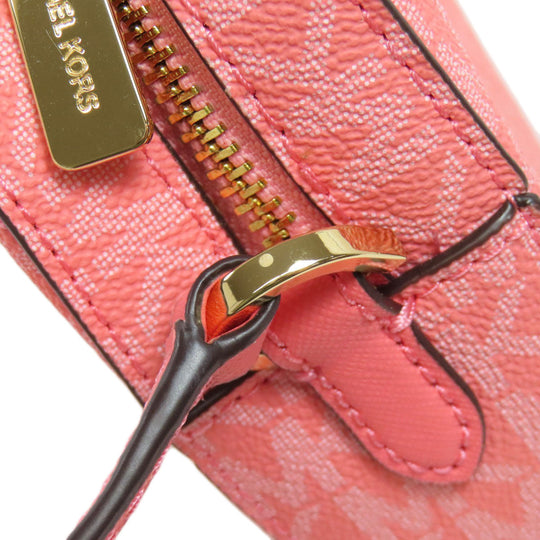 MICHAEL KORS Shoulder Bag PVC pink MK signature Women Used Authentic