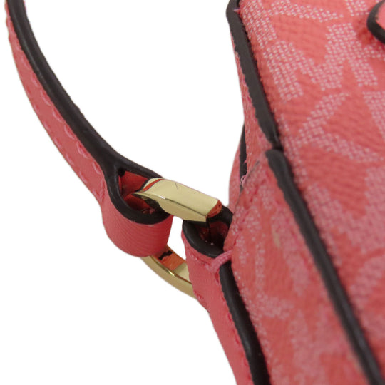 MICHAEL KORS Shoulder Bag PVC pink MK signature Women Used Authentic