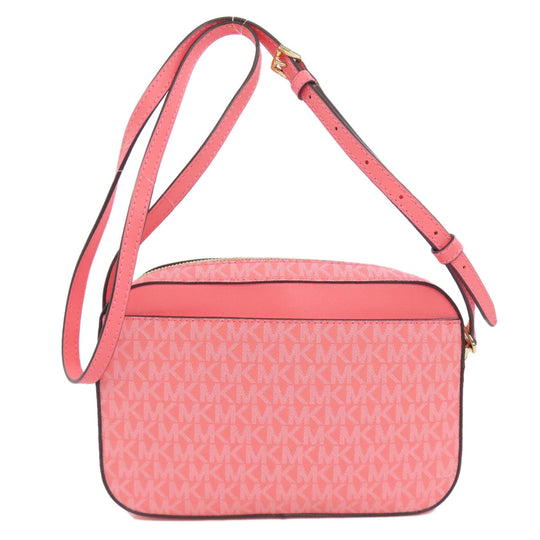 MICHAEL KORS Shoulder Bag PVC pink MK signature Women Used Authentic