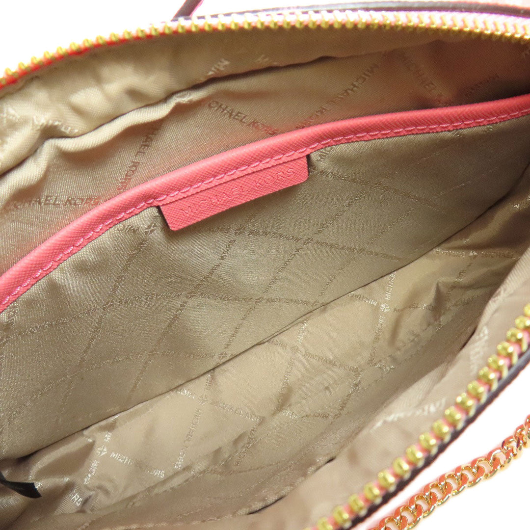 MICHAEL KORS Shoulder Bag PVC pink MK signature Women Used Authentic