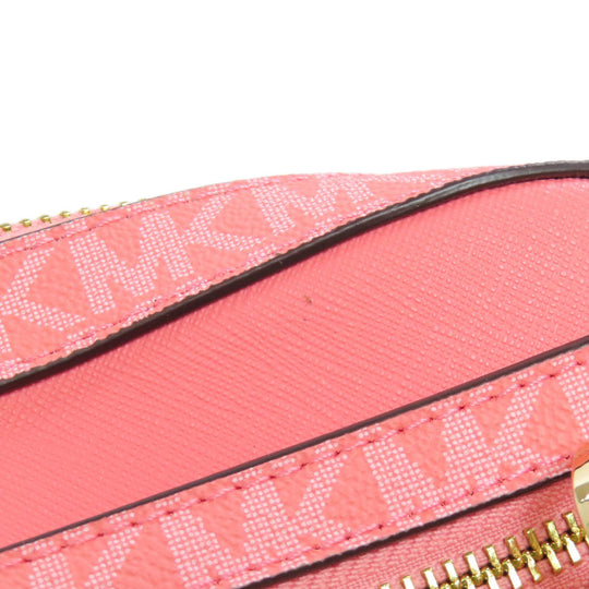 MICHAEL KORS Shoulder Bag PVC pink MK signature Women Used Authentic