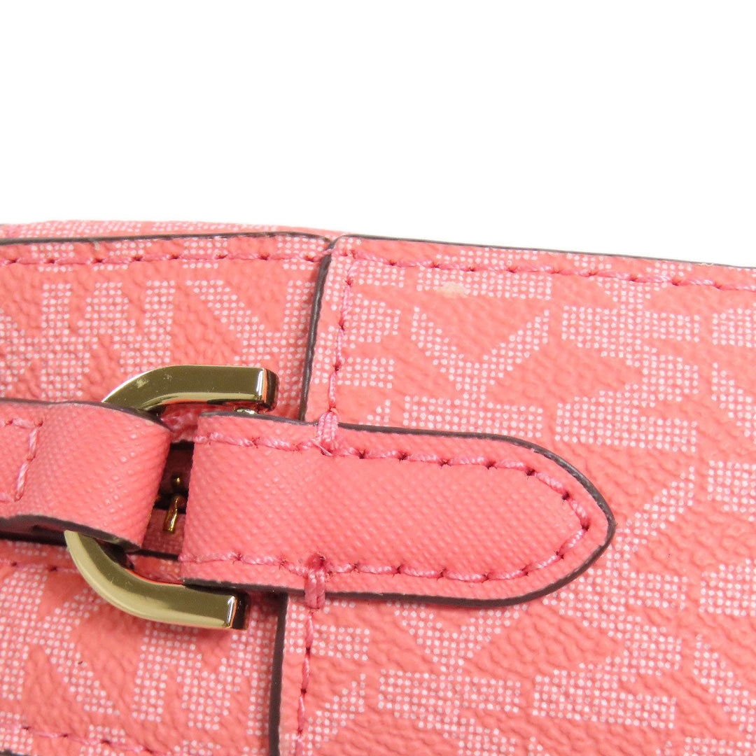 MICHAEL KORS Shoulder Bag PVC pink MK signature Women Used Authentic