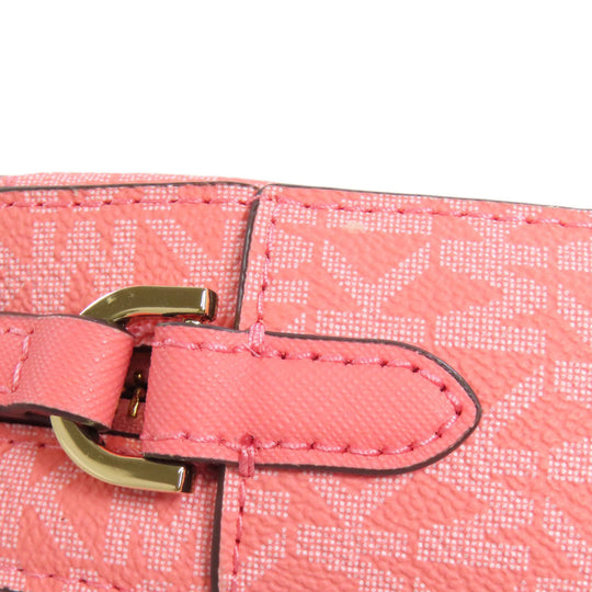 MICHAEL KORS Shoulder Bag PVC pink MK signature Women Used Authentic