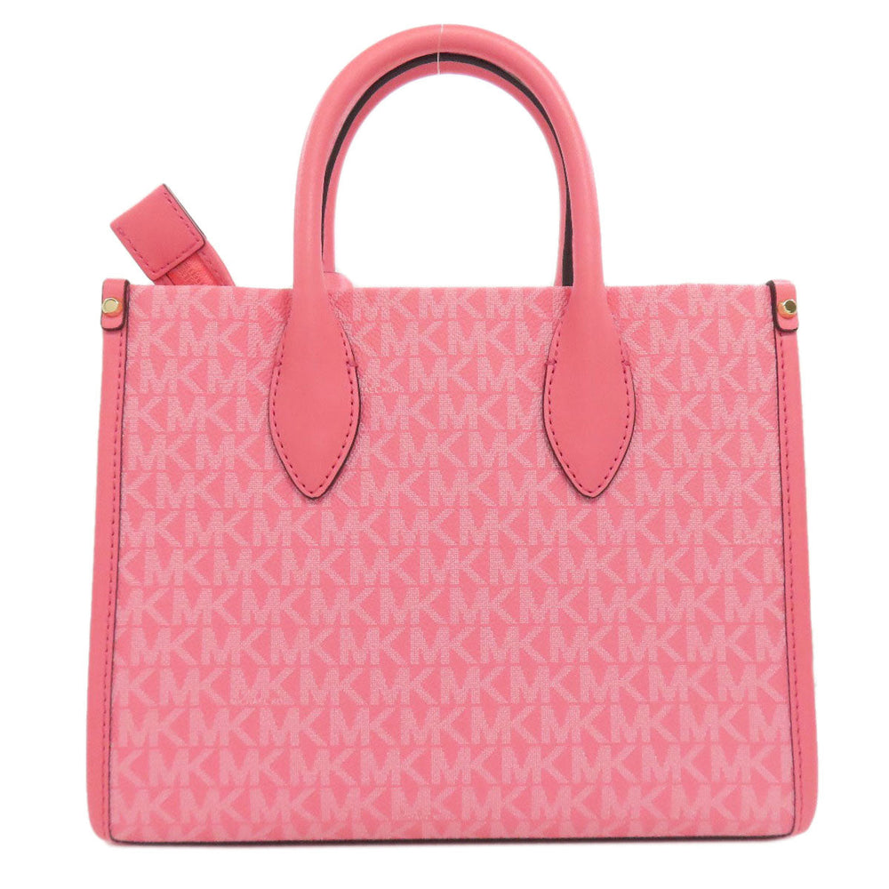 MICHAEL KORS Handbag PVC pink MK Signature 2WAY Women Used Authentic