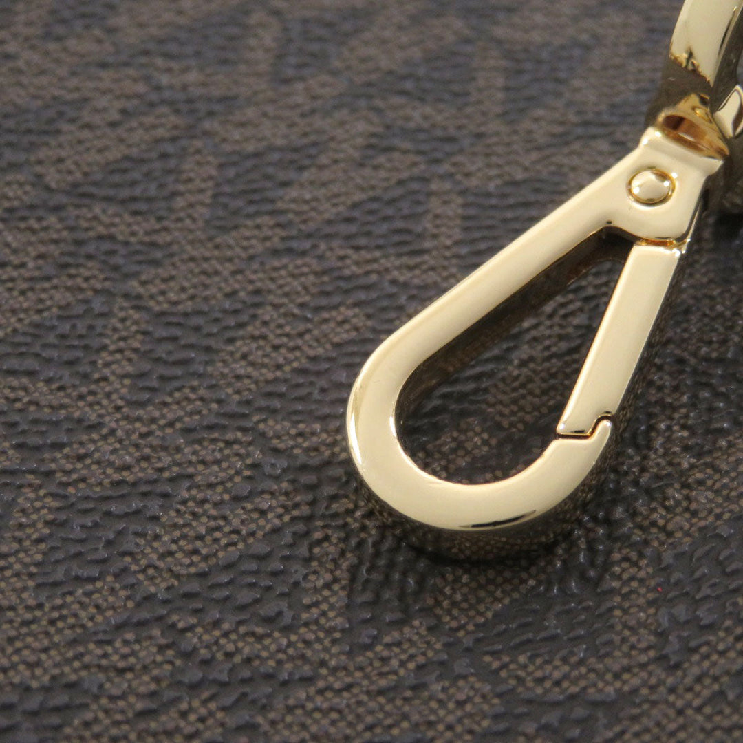 MICHAEL KORS Backpack PVC Brown Rear zip MK signature Women Used Authentic