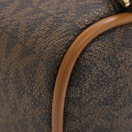 MICHAEL KORS Backpack PVC Brown Rear zip MK signature Women Used Authentic