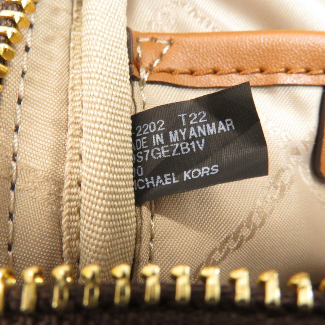 MICHAEL KORS Backpack PVC Brown Rear zip MK signature Women Used Authentic