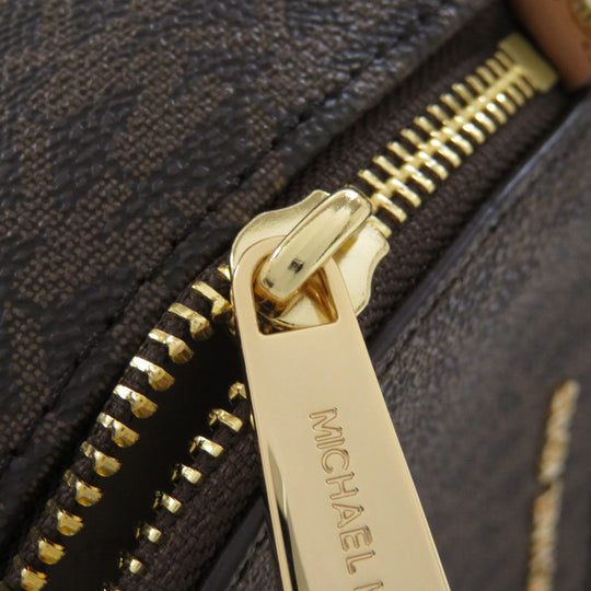 MICHAEL KORS Backpack PVC Brown Rear zip MK signature Women Used Authentic