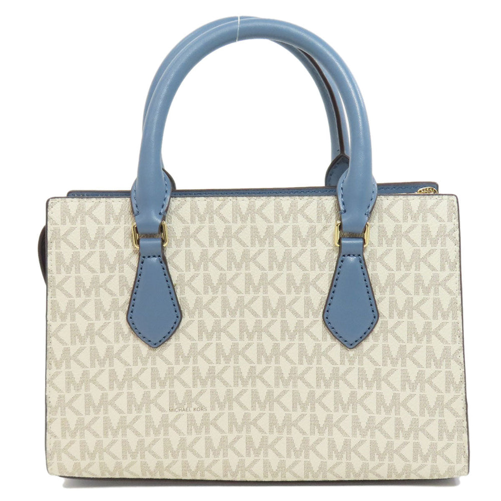 MICHAEL KORS Handbag PVC white MK Signature 2WAY Women Used Authentic