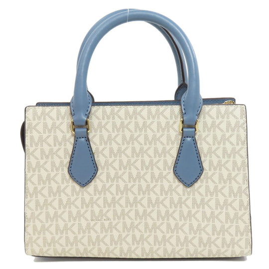 MICHAEL KORS Handbag PVC white MK Signature 2WAY Women Used Authentic