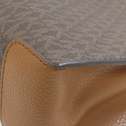 MICHAEL KORS Handbag PVC Brown MK Signature 2WAY Women Used Authentic
