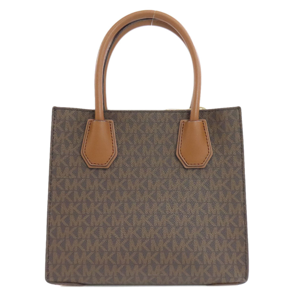 MICHAEL KORS Handbag PVC Brown MK Signature 2WAY Women Used Authentic