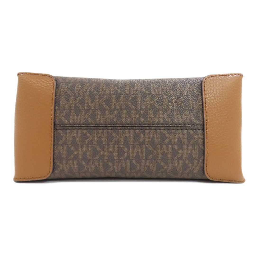 MICHAEL KORS Handbag PVC Brown MK Signature 2WAY Women Used Authentic