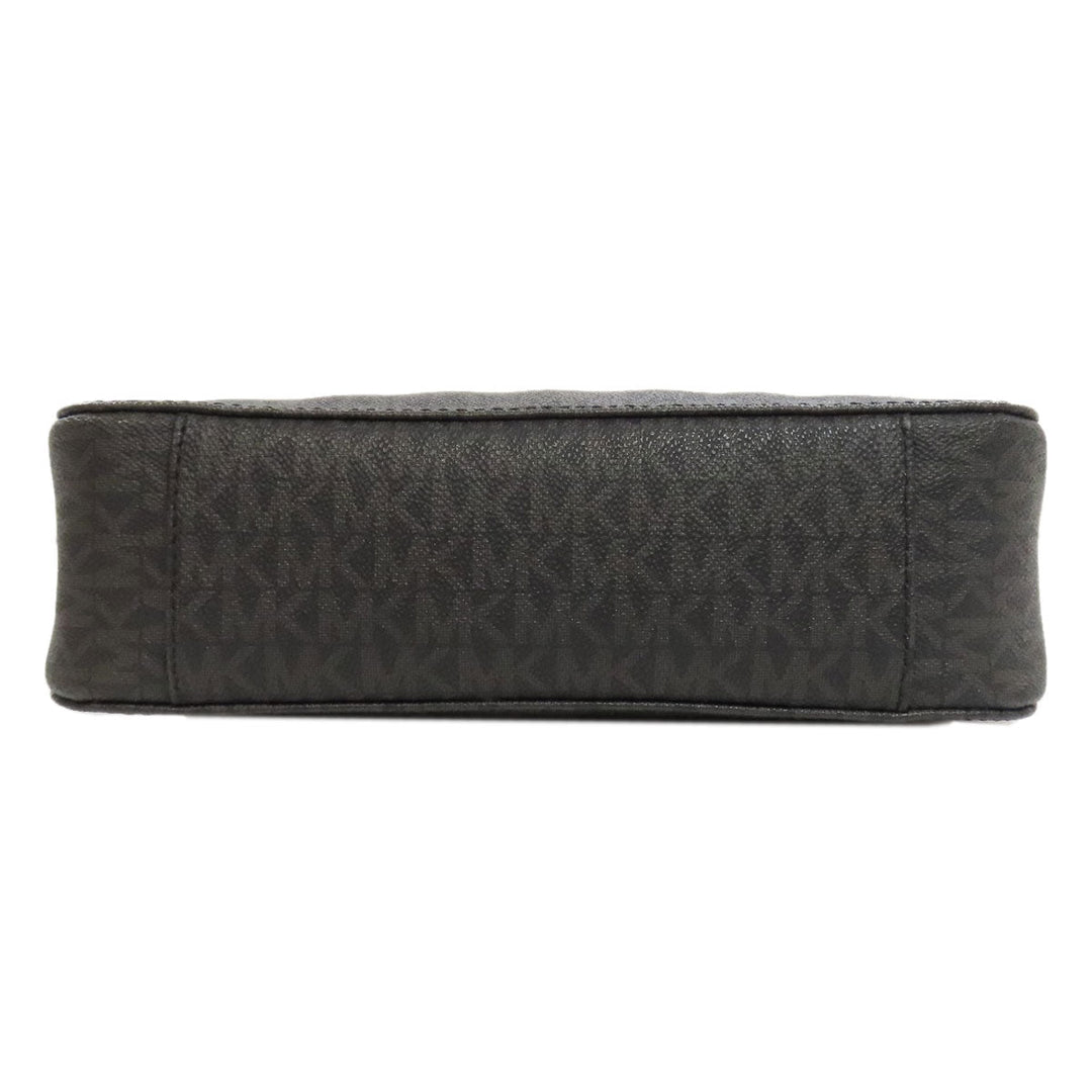 MICHAEL KORS Shoulder Bag PVC black MK signature Women Used Authentic