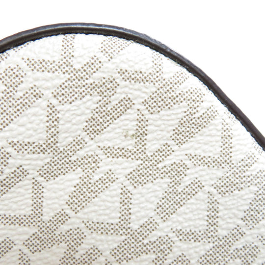 MICHAEL KORS Shoulder Bag PVC white MK signature Women Used Authentic