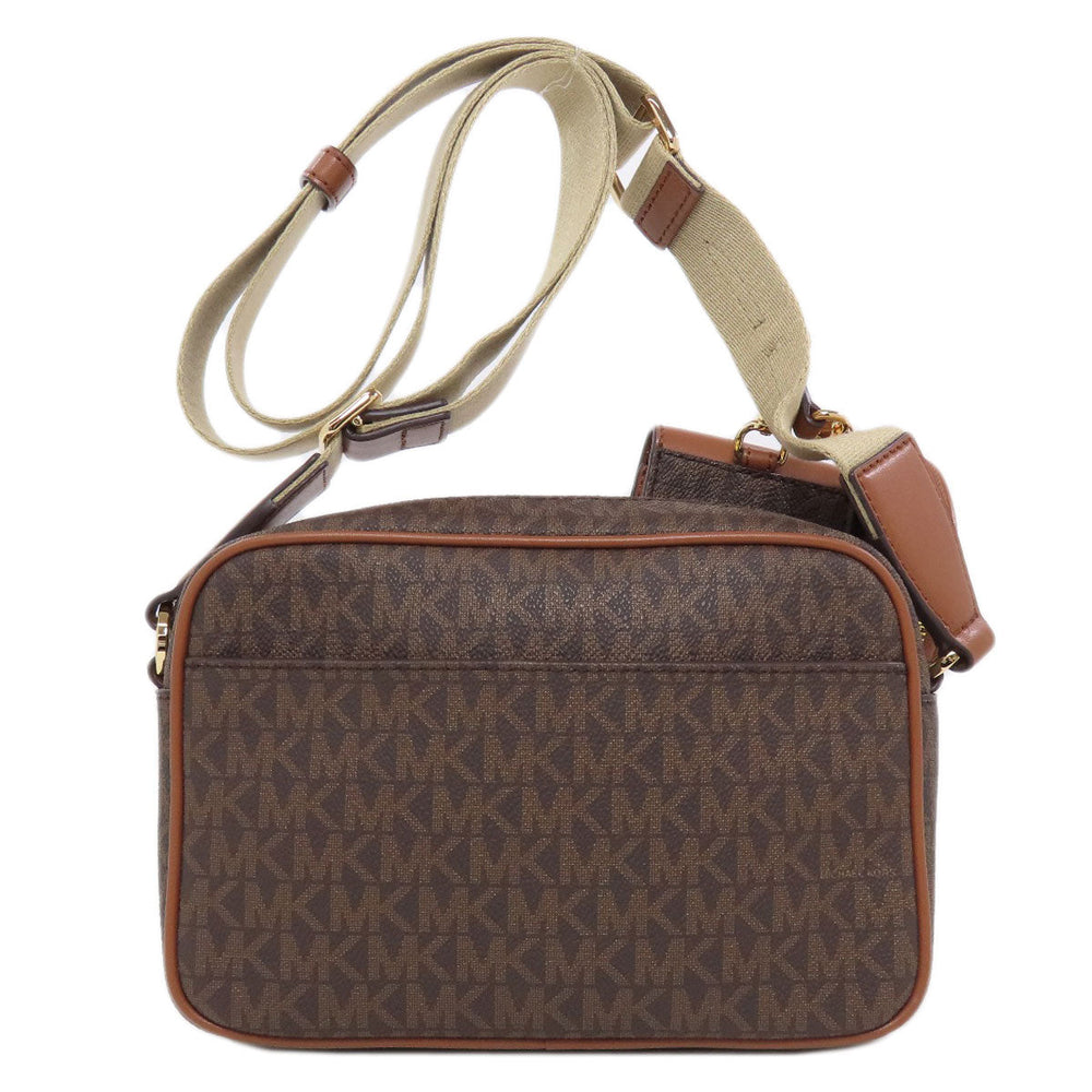 MICHAEL KORS Shoulder Bag PVC Brown MK signature Women Used Authentic