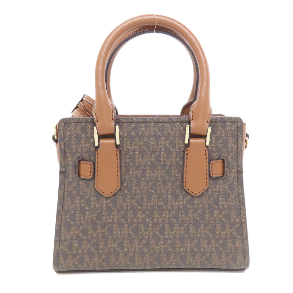 MICHAEL KORS Handbag PVC Brown MK Signature 2WAY Women Used Authentic