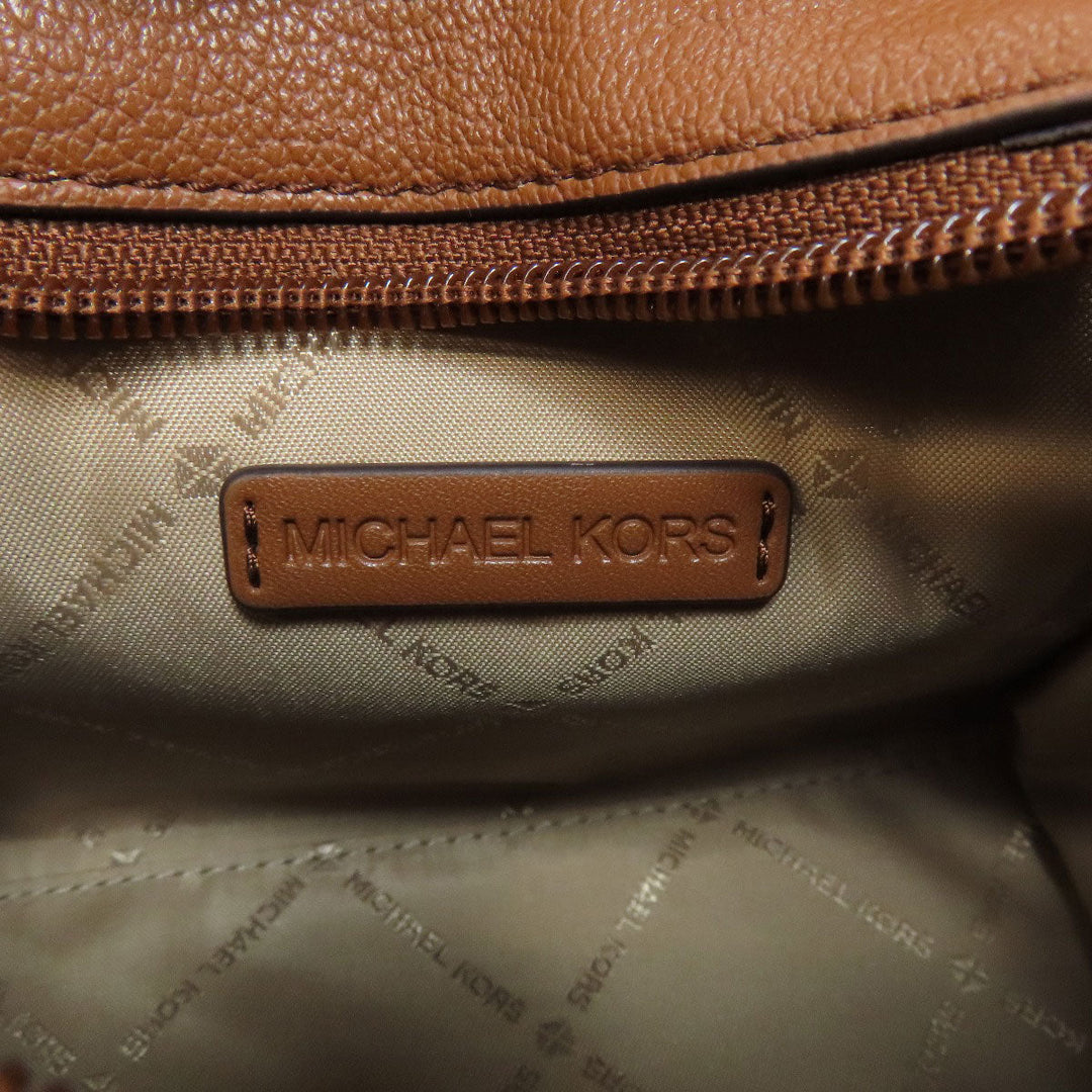MICHAEL KORS Handbag PVC Brown MK Signature 2WAY Women Used Authentic