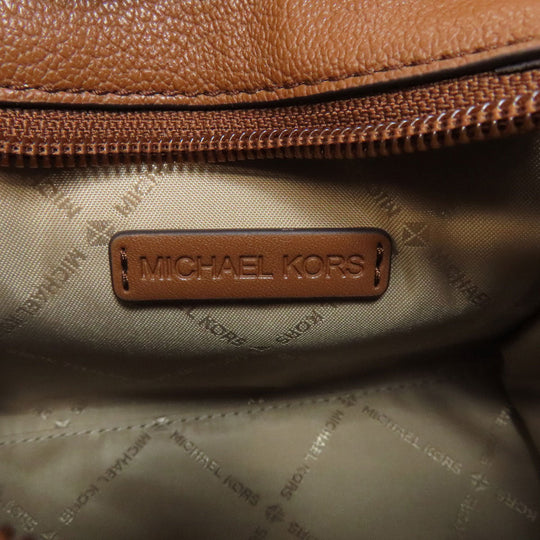 MICHAEL KORS Handbag PVC Brown MK Signature 2WAY Women Used Authentic