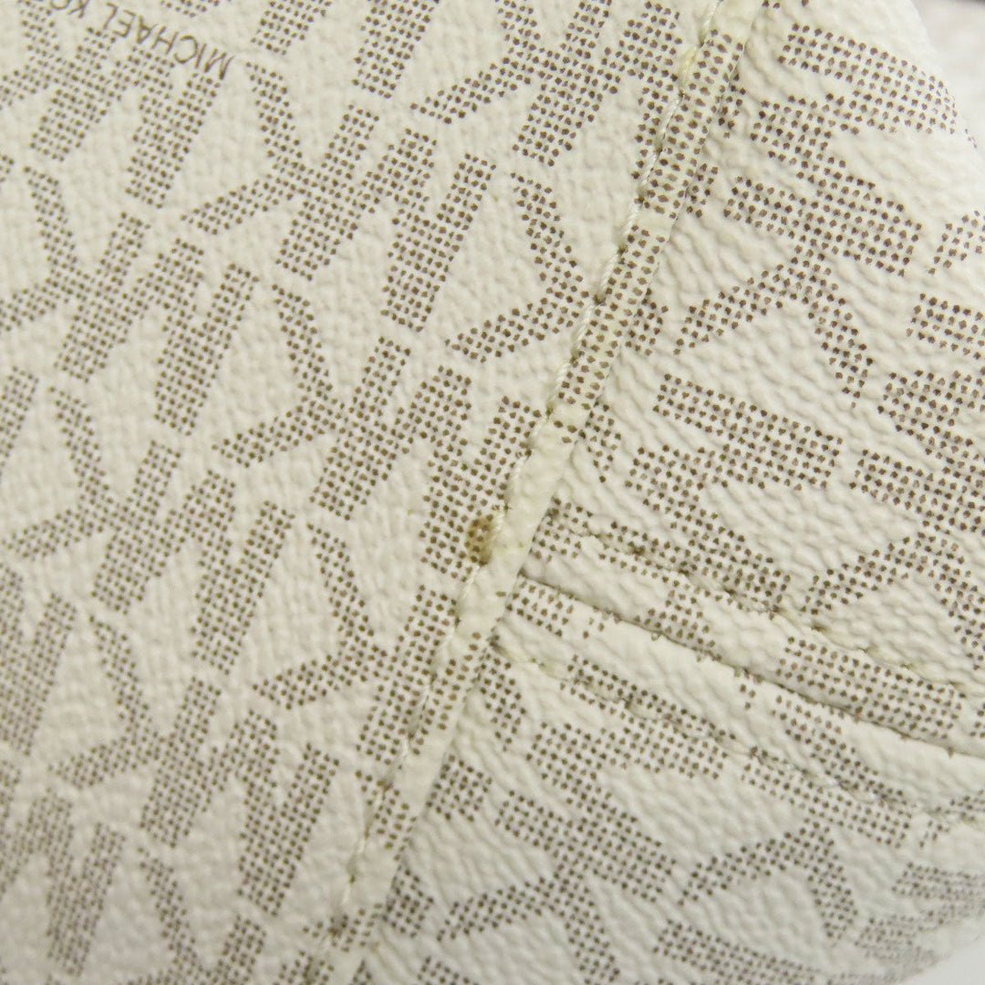 MICHAEL KORS Tote Bag PVC white MK signature Women Used Authentic