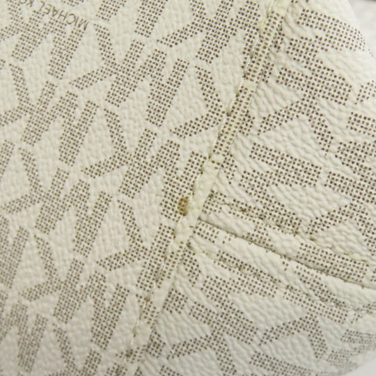MICHAEL KORS Tote Bag PVC white MK signature Women Used Authentic