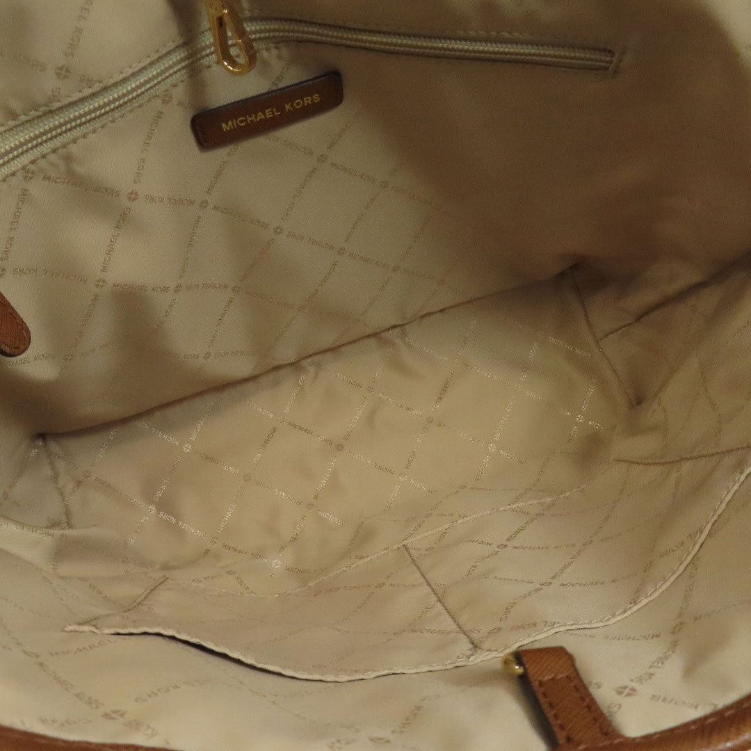 MICHAEL KORS Tote Bag PVC white MK signature Women Used Authentic