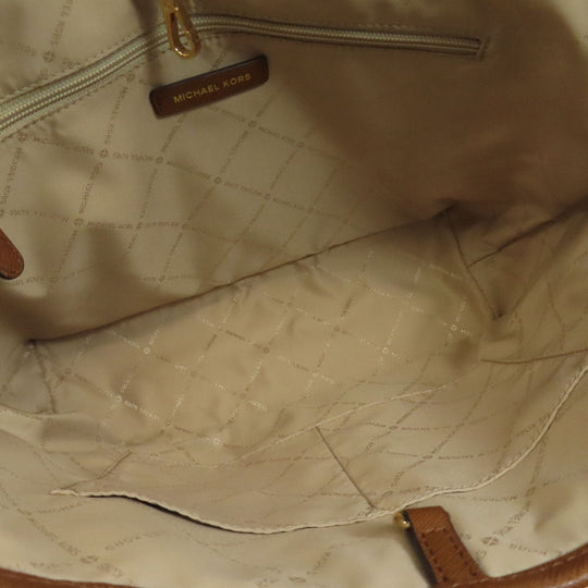 MICHAEL KORS Tote Bag PVC white MK signature Women Used Authentic
