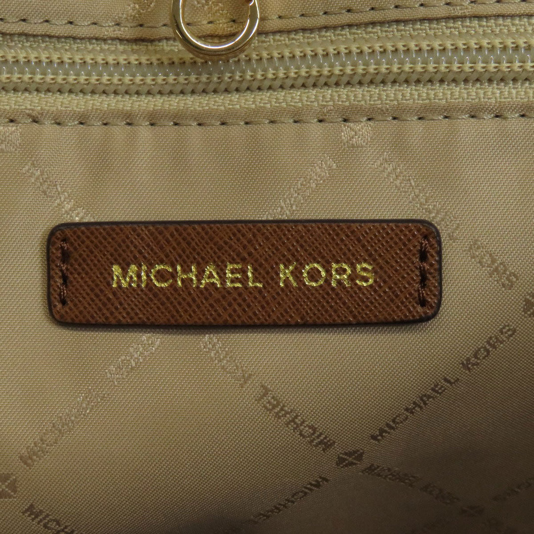 MICHAEL KORS Tote Bag PVC white MK signature Women Used Authentic