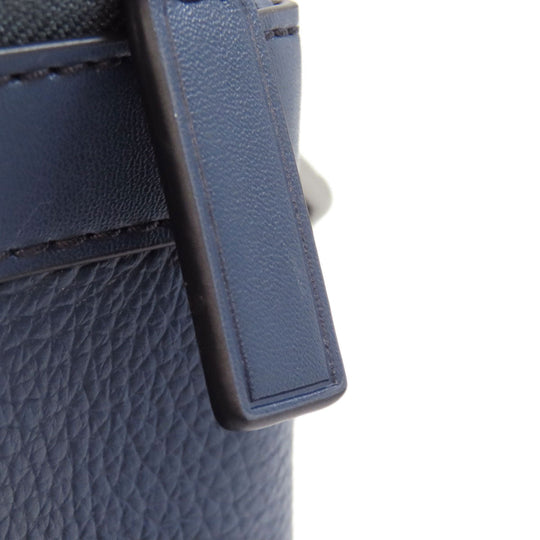 MICHAEL KORS Shoulder Bag leather Navy logo Women Used Authentic