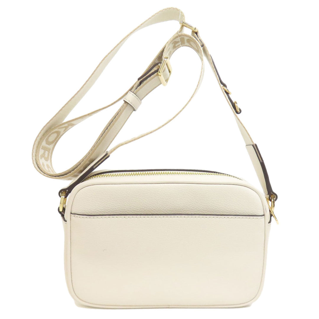 MICHAEL KORS Shoulder Bag leather white logo Women Used Authentic