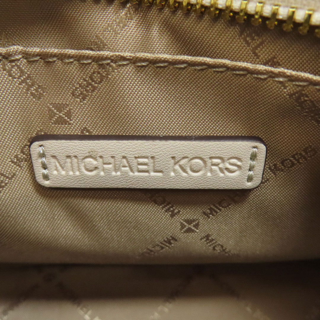 MICHAEL KORS Shoulder Bag leather white logo Women Used Authentic
