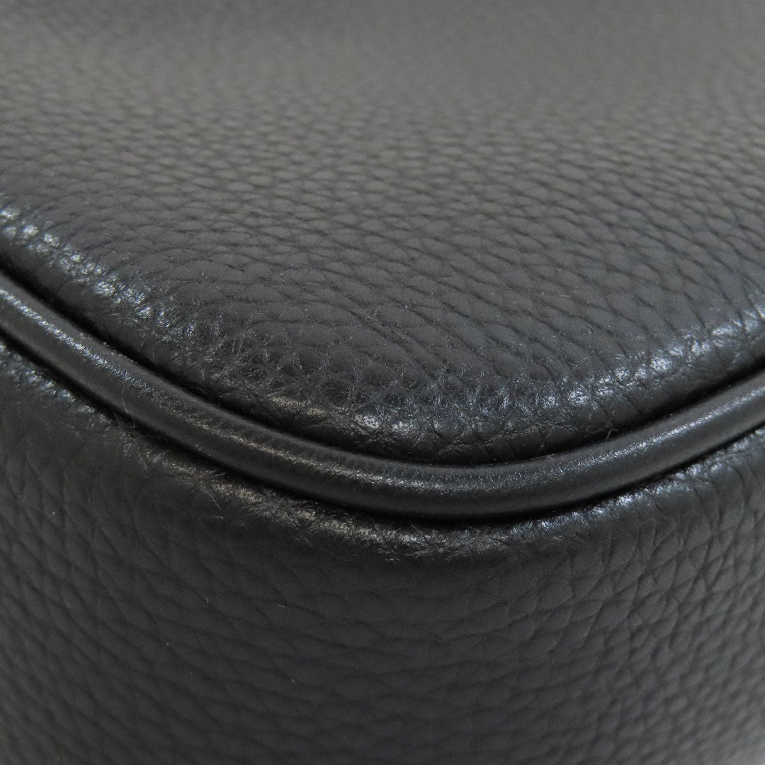 MICHAEL KORS Shoulder Bag leather black logo Women Used Authentic