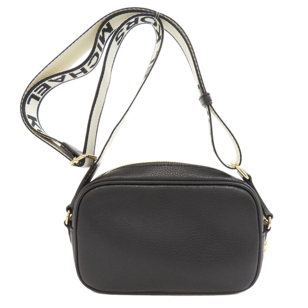 MICHAEL KORS Shoulder Bag leather black logo Women Used Authentic