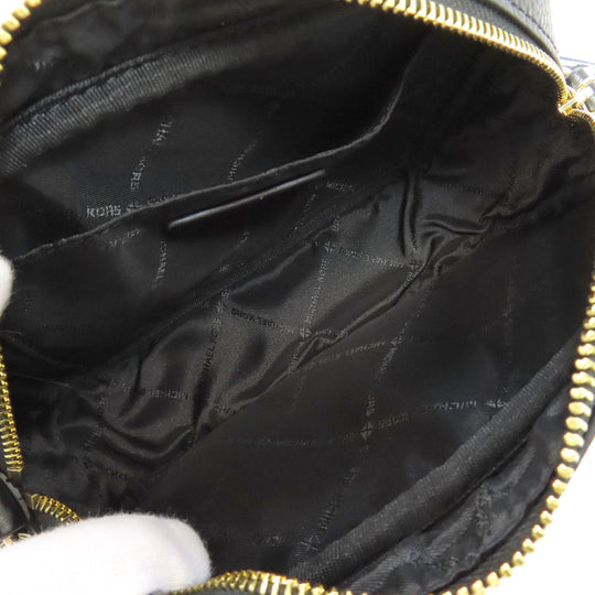MICHAEL KORS Shoulder Bag leather black logo Women Used Authentic