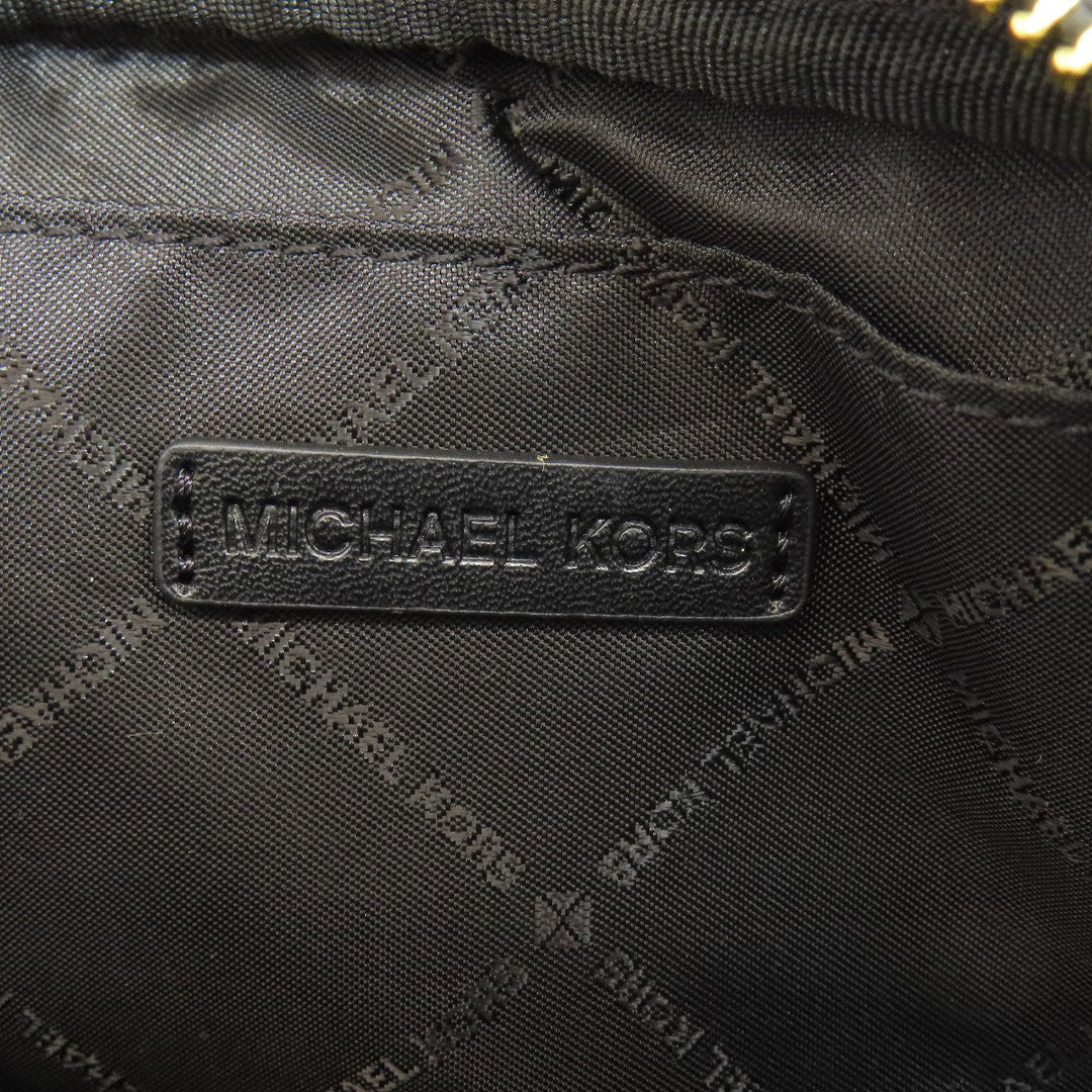 MICHAEL KORS Shoulder Bag leather black logo Women Used Authentic