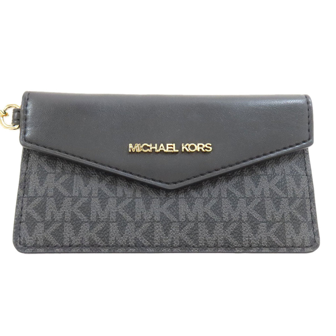 MICHAEL KORS Shoulder Bag leather black logo Women Used Authentic
