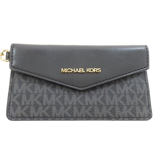 MICHAEL KORS Shoulder Bag leather black logo Women Used Authentic