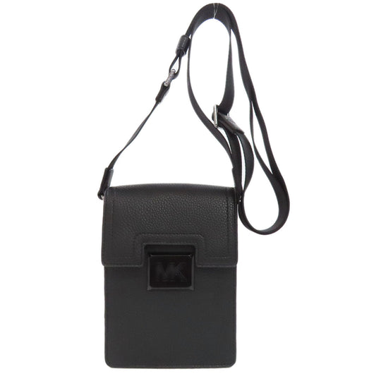 MICHAEL KORS Shoulder Bag leather black logo Women Used Authentic