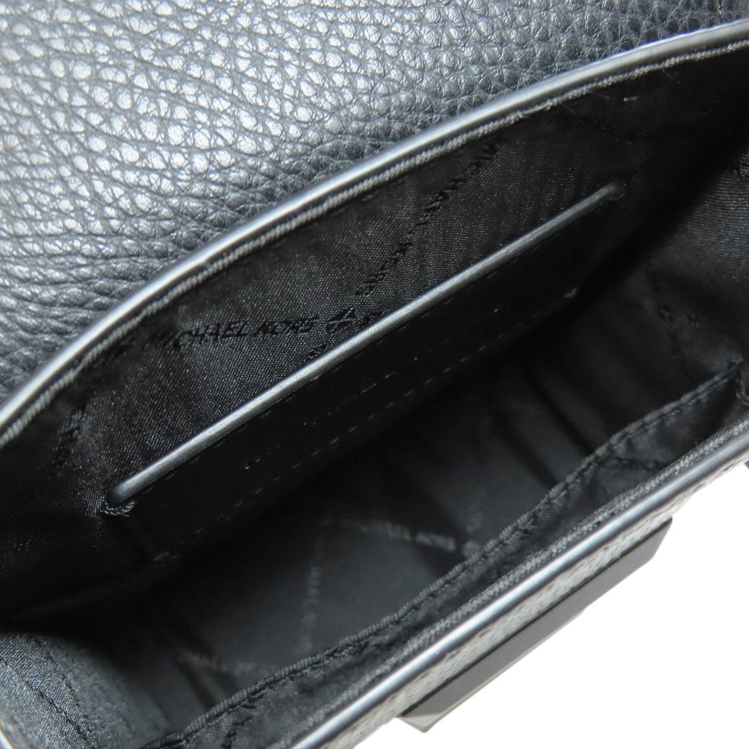 MICHAEL KORS Shoulder Bag leather black logo Women Used Authentic