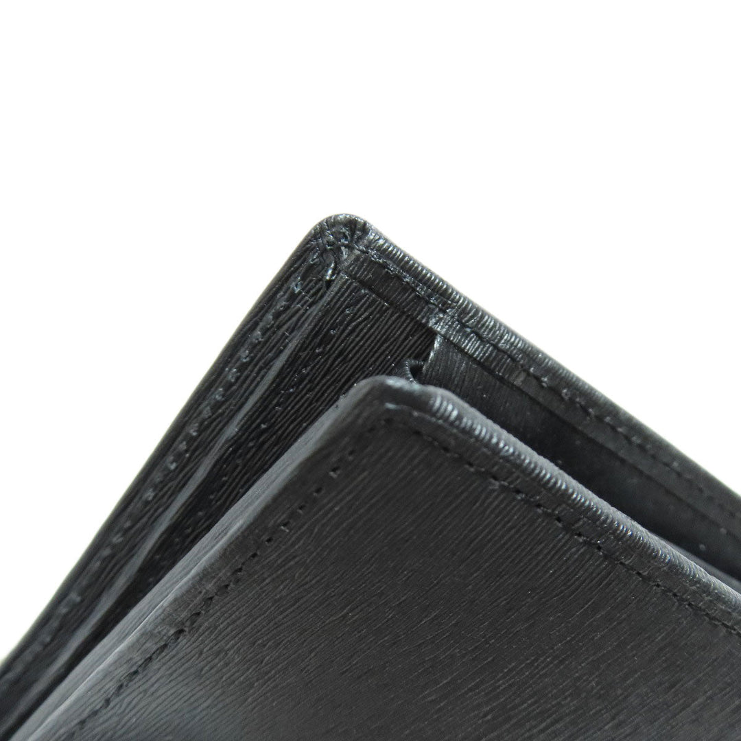 PORTER Bifold Wallet leather black logo mens Used Authentic
