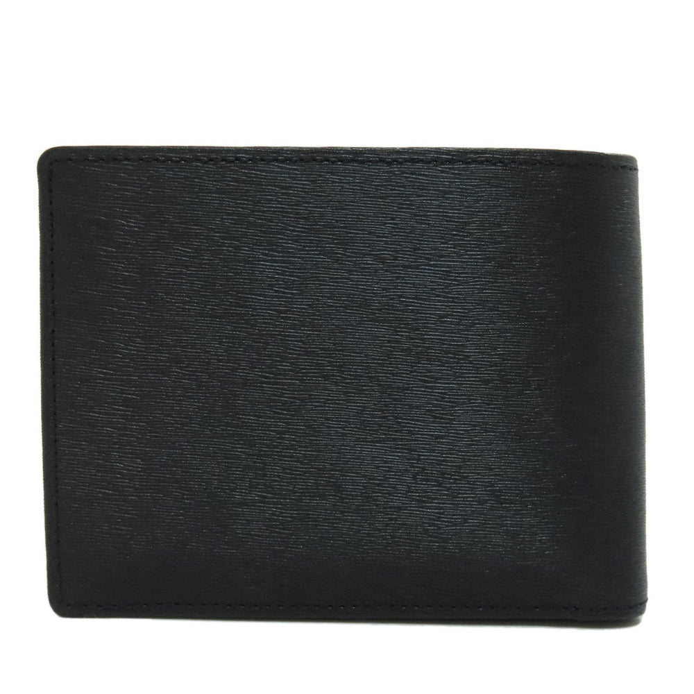 PORTER Bifold Wallet leather black logo mens Used Authentic