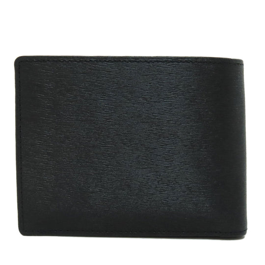 PORTER Bifold Wallet leather black logo mens Used Authentic