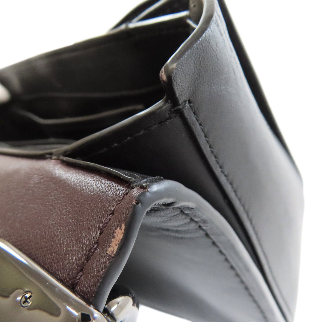 COACH Shoulder Bag 12110 leather black ChainShoulder Swagger 25