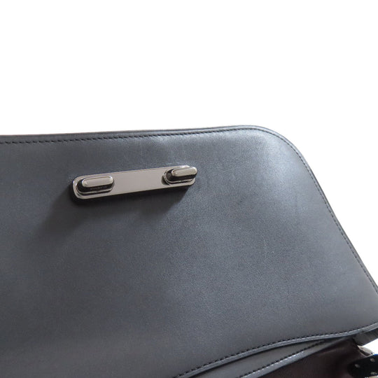 COACH Shoulder Bag 12110 leather black ChainShoulder Swagger 25