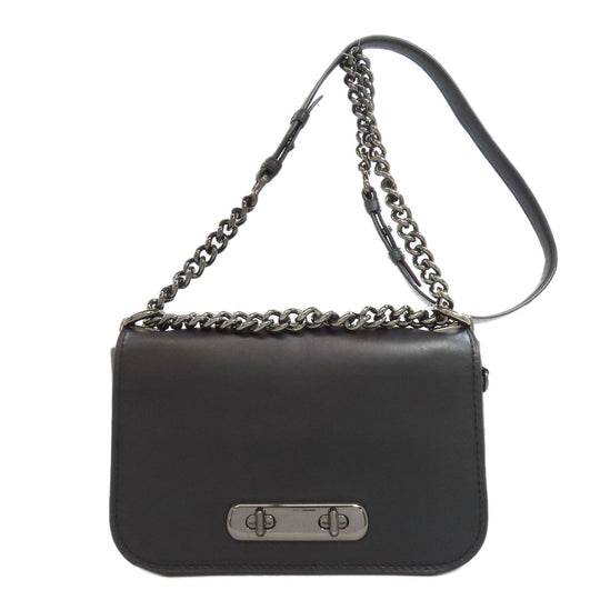 COACH Shoulder Bag 12110 leather black ChainShoulder Swagger 25