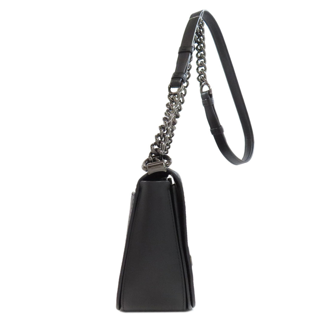 COACH Shoulder Bag 12110 leather black ChainShoulder Swagger 25