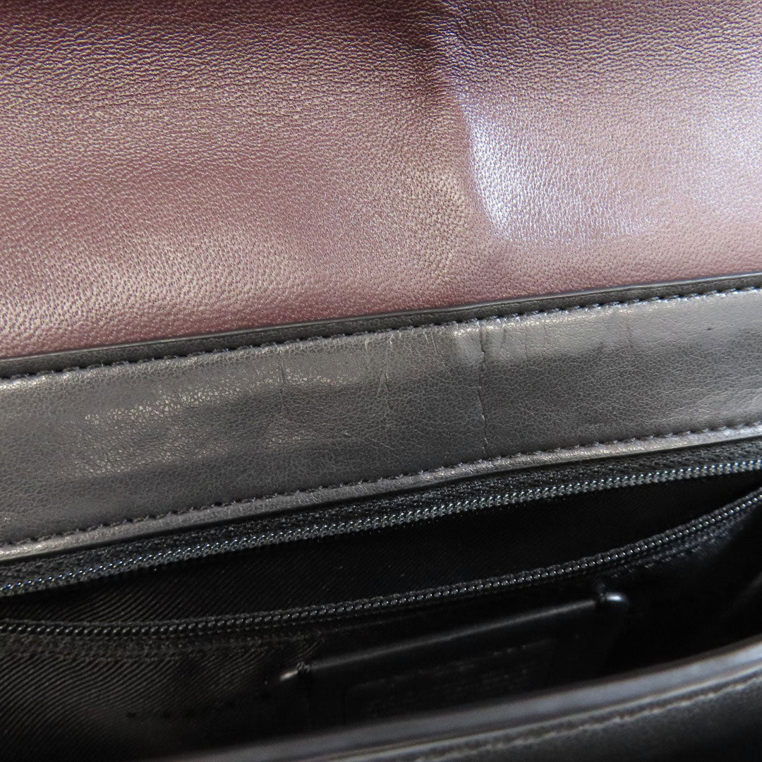 COACH Shoulder Bag 12110 leather black ChainShoulder Swagger 25