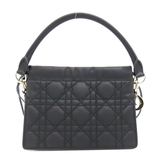 Christian Dior Handbag Calfskin black Lady Dior Millie 2WAY Women Used Authentic